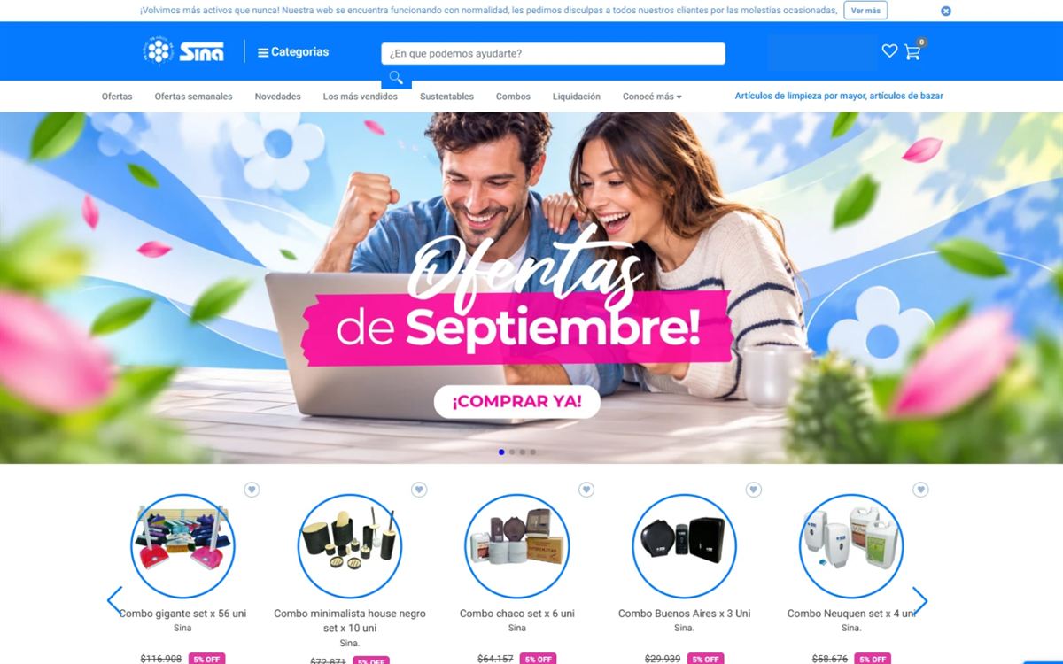 Tienda online de Sina